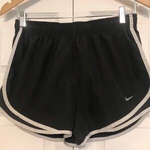 Nike Women's Gray and White Athletic Shorts
